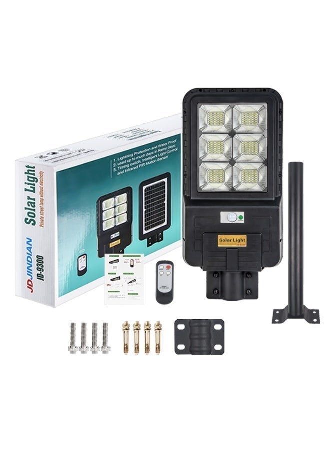 jindian 300W solar-powered outdoor floodlight with motion sensor and remote control, IP67 waterproof, safe lighting from dusk to dawn, suitable for patios, driveways, and gardens - Image 1